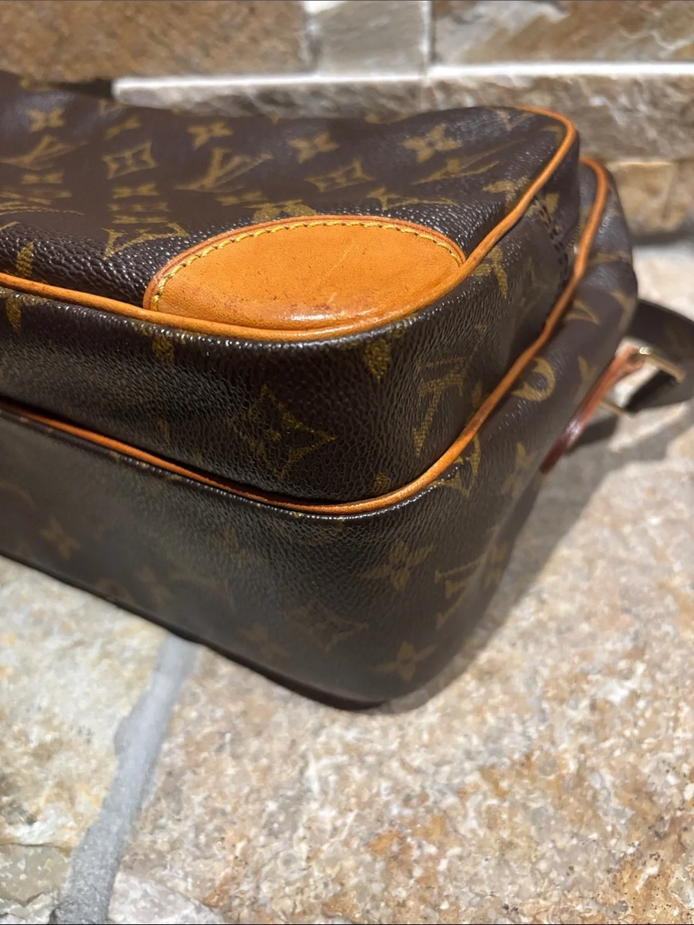 Louis Vuitton Monogram Canvas Nile Crossbody Bag in Brown and Tan